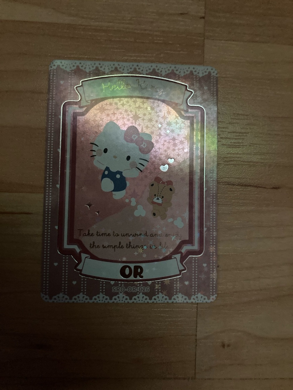 Hello Kitty Pink Holographic Card with Character Accent